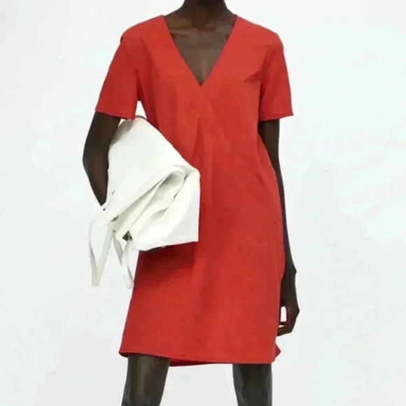 NWT Zara Casual V Neck Twist T Shirt Dress Size Small - Picture 1 of 5